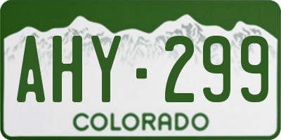 CO license plate AHY299