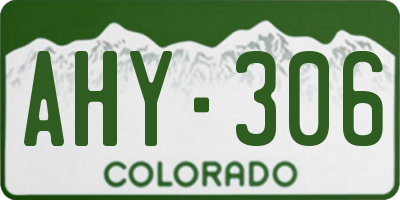 CO license plate AHY306