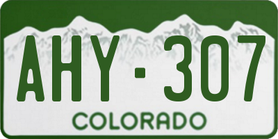 CO license plate AHY307