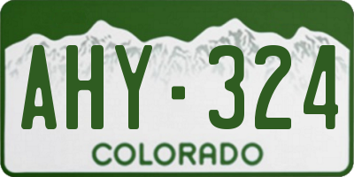 CO license plate AHY324