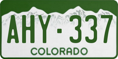 CO license plate AHY337