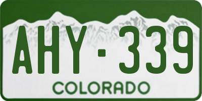 CO license plate AHY339