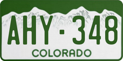 CO license plate AHY348