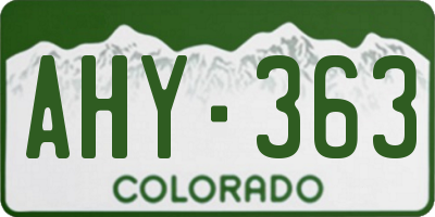 CO license plate AHY363