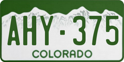 CO license plate AHY375