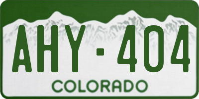 CO license plate AHY404