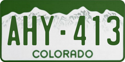 CO license plate AHY413