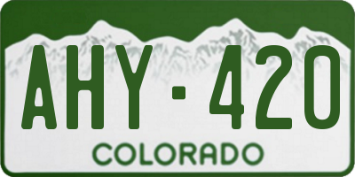 CO license plate AHY420