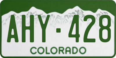CO license plate AHY428