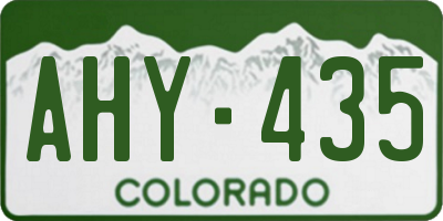 CO license plate AHY435