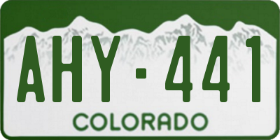 CO license plate AHY441