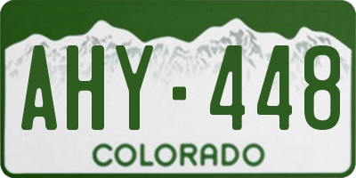 CO license plate AHY448