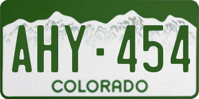 CO license plate AHY454