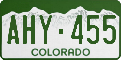 CO license plate AHY455