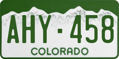 CO license plate AHY458