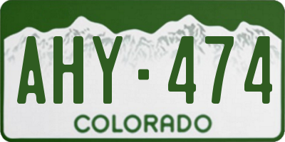 CO license plate AHY474