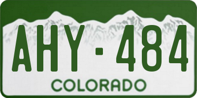 CO license plate AHY484