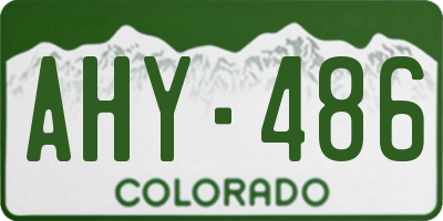 CO license plate AHY486