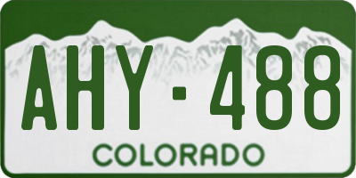 CO license plate AHY488