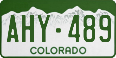 CO license plate AHY489