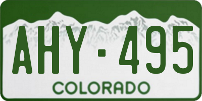 CO license plate AHY495