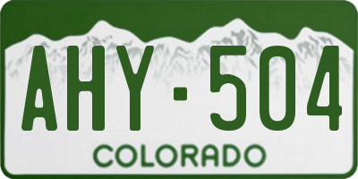 CO license plate AHY504