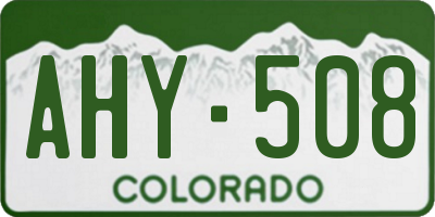 CO license plate AHY508