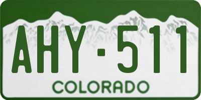 CO license plate AHY511