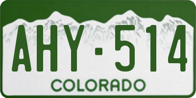 CO license plate AHY514