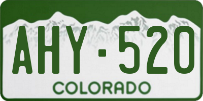 CO license plate AHY520
