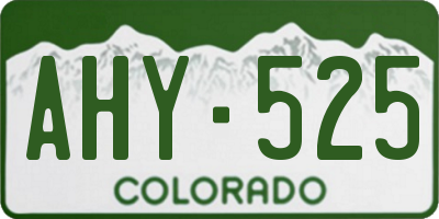 CO license plate AHY525