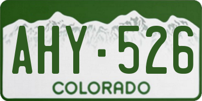 CO license plate AHY526