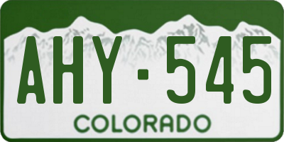 CO license plate AHY545