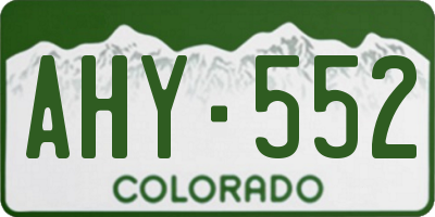 CO license plate AHY552