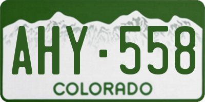 CO license plate AHY558