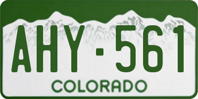 CO license plate AHY561