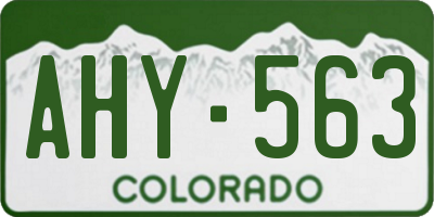 CO license plate AHY563