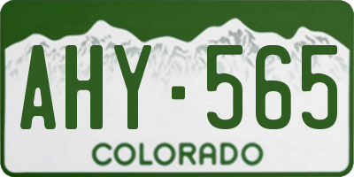CO license plate AHY565