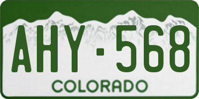 CO license plate AHY568