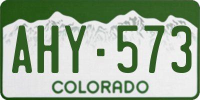 CO license plate AHY573