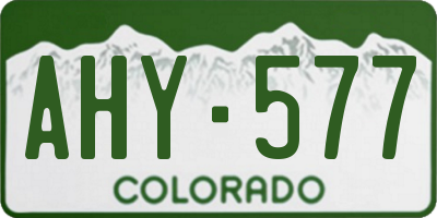 CO license plate AHY577
