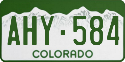 CO license plate AHY584