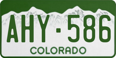 CO license plate AHY586