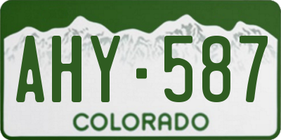CO license plate AHY587