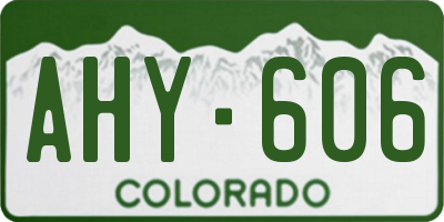 CO license plate AHY606