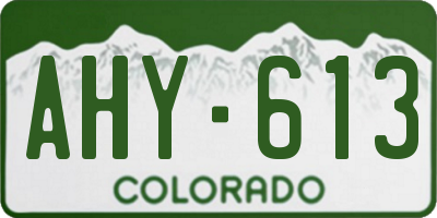 CO license plate AHY613