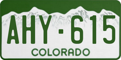 CO license plate AHY615