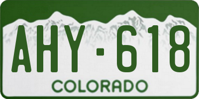 CO license plate AHY618