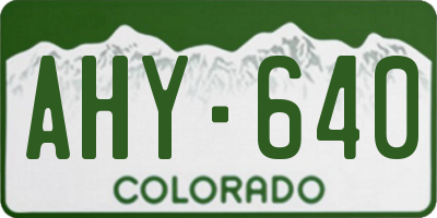 CO license plate AHY640