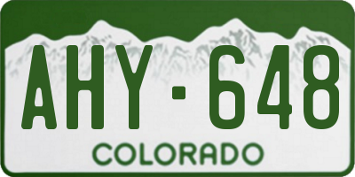 CO license plate AHY648